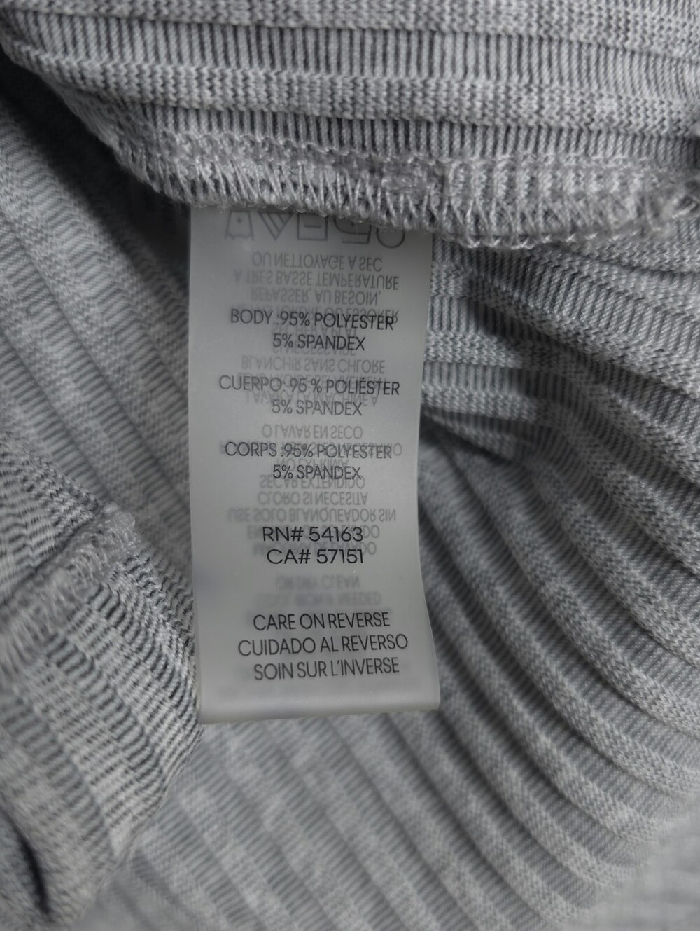Calvin Klein Light Gray Ribbed Button-Front Shirt with Drawstring - Picture 4 of 6